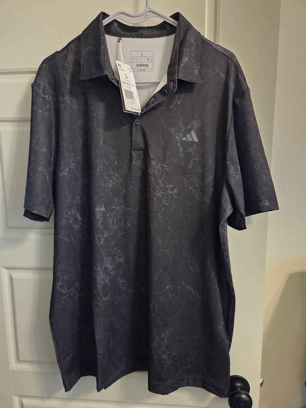 adidas Men’s Black Marble Polo Shirt